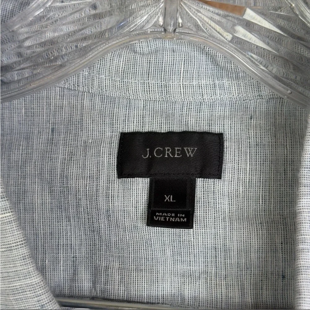 J Crew Baird McNutt Irish Linen Men’s XL Shirt Gray Button Down S/S Comfort Boho